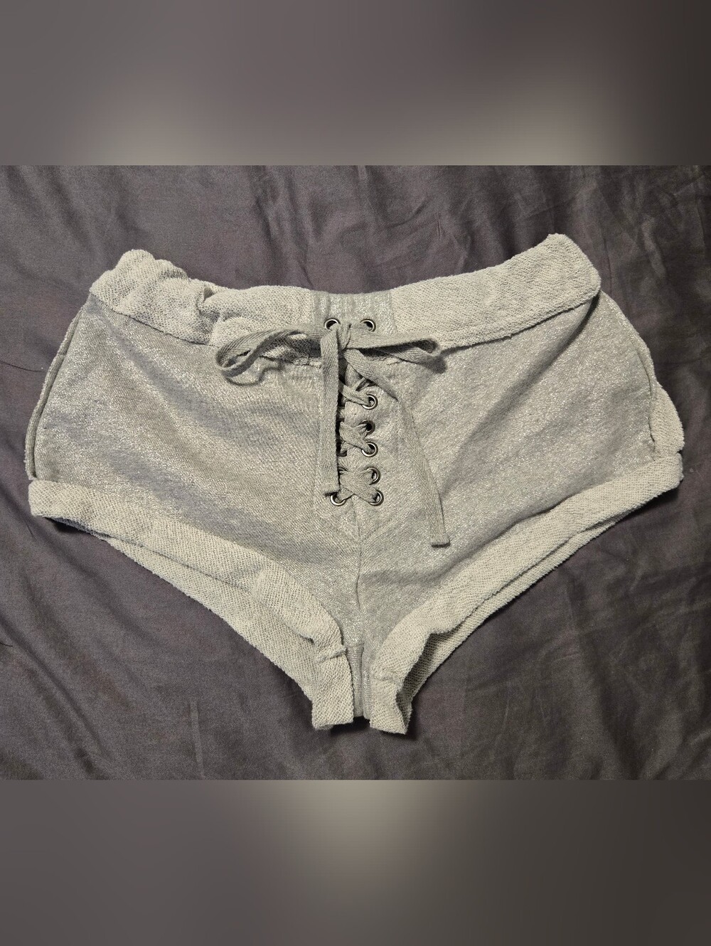 Forever 21 Light Gray Shimmer/ Metallic Sweatshorts. S